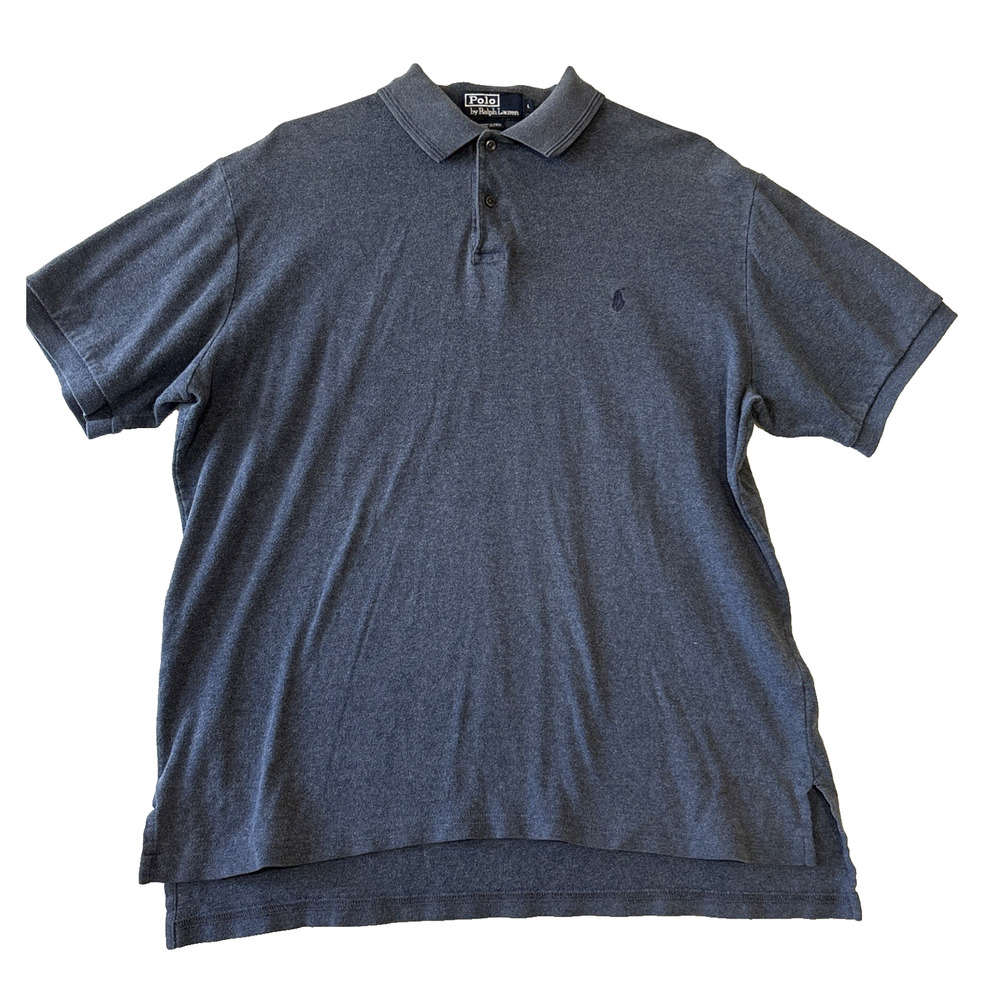 Vtg Polo by Ralph Lauren Shirt Mens Size Large Blue Short Sleeve Blue Pony